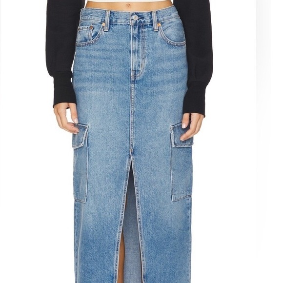 Sincerely Jules Blue Denim Jean Cargo Midi Skirt‎ Womens Junior Womens 11/29 - Picture 9 of 9